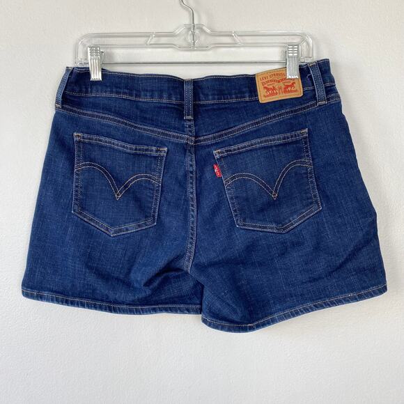 Levi's‎ Mid Length Jean Shorts Dark Wash Mid Rise Denim Casual Classic Size 30 - Picture 4 of 8